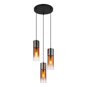 Globo - Lámpara colgante 3xE27/25W/230V negro/cobre