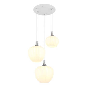 Globo - Lámpara colgante 3xE27/40W/230V blanco