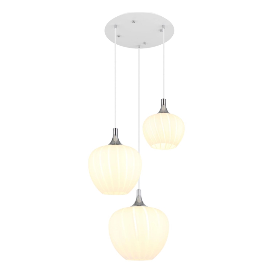 Globo - Lámpara colgante 3xE27/40W/230V blanco