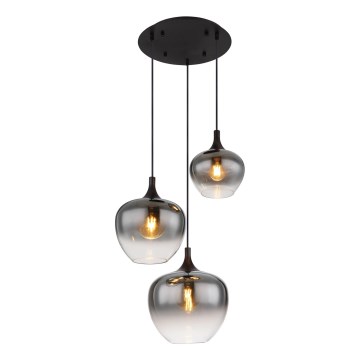 Globo - Lámpara colgante 3xE27/40W/230V diá. 48 cm negro