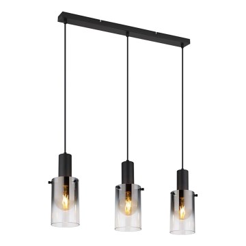 Globo - Lámpara colgante 3xE27/40W/230V negro