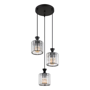 Globo - Lámpara colgante 3xE27/60W/230V diá. 32 cm negro