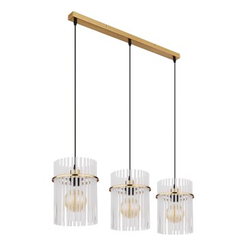 Globo - Lámpara colgante 3xE27/60W/230V dorado