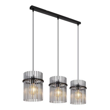 Globo - Lámpara colgante 3xE27/60W/230V negro