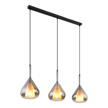 Globo - Lámpara colgante 3xE27/60W/230V negro