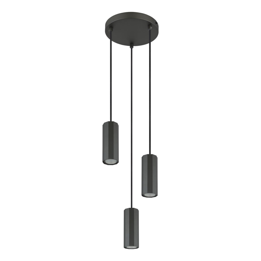 Globo - Lámpara colgante 3xGU10/25W/230V negro