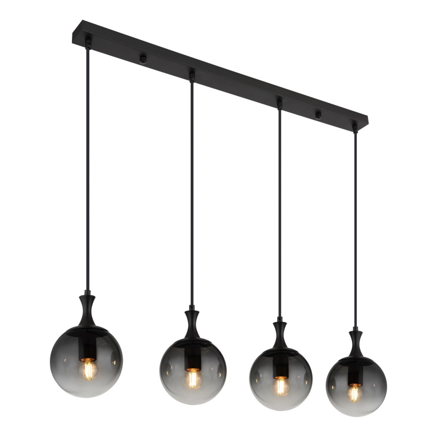 Globo - Lámpara colgante 4xE27/10W/230V negro