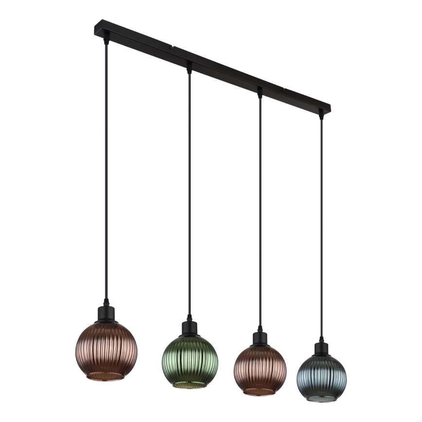 Globo - Lámpara colgante 4xE27/25W/230V cobre/verde/azul