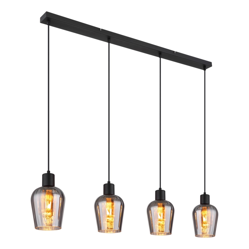 Globo - Lámpara colgante 4xE27/40W/230V negro