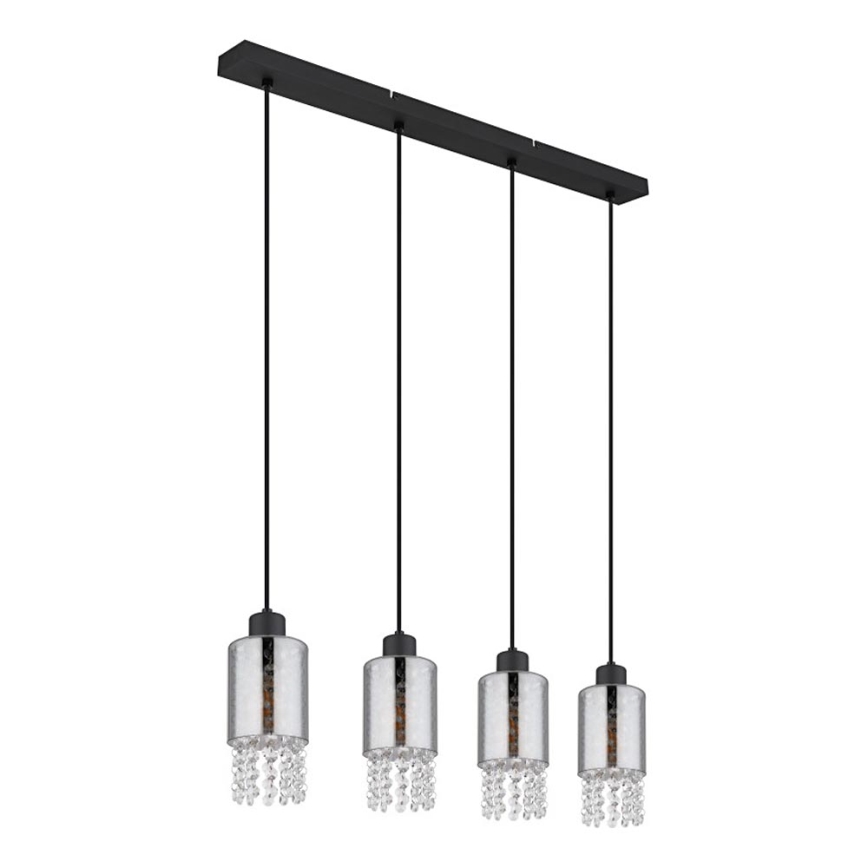 Globo - Lámpara colgante 4xE27/40W/230V negro