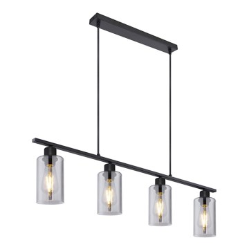Globo - Lámpara colgante 4xE27/60W/230V negro
