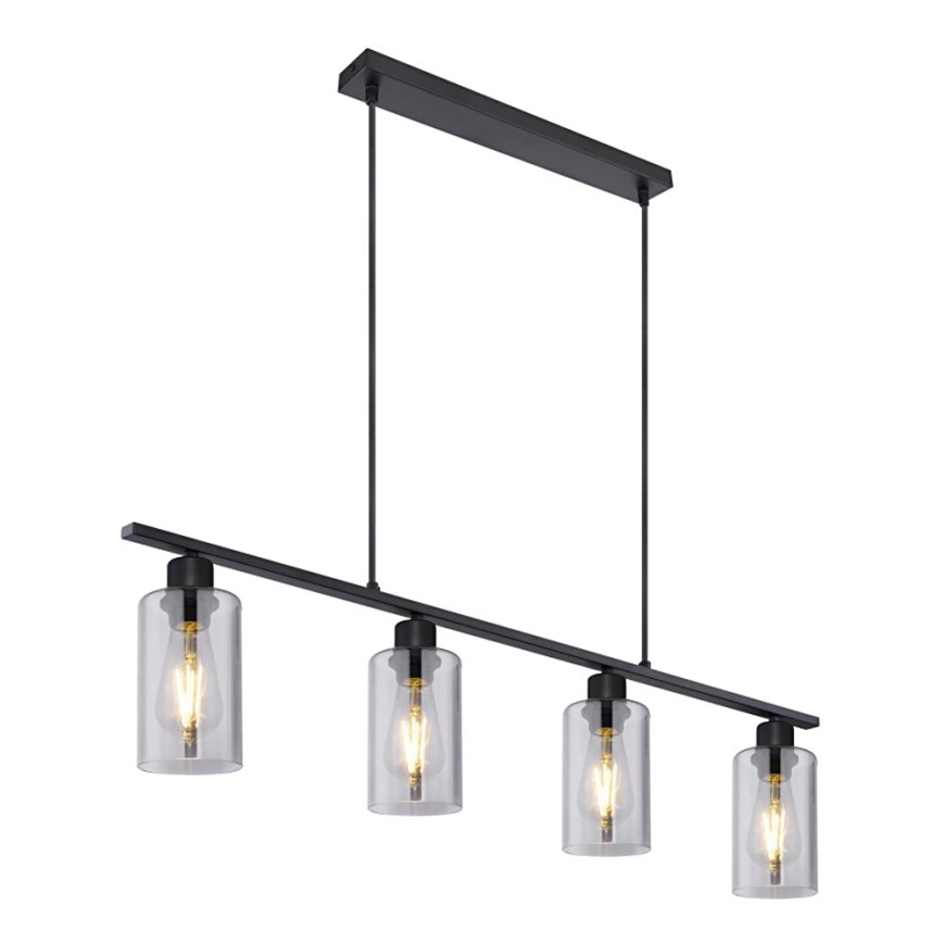 Globo - Lámpara colgante 4xE27/60W/230V negro