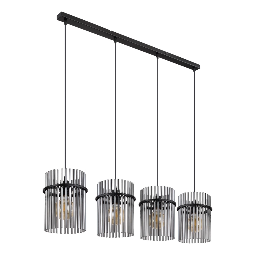 Globo - Lámpara colgante 4xE27/60W/230V negro
