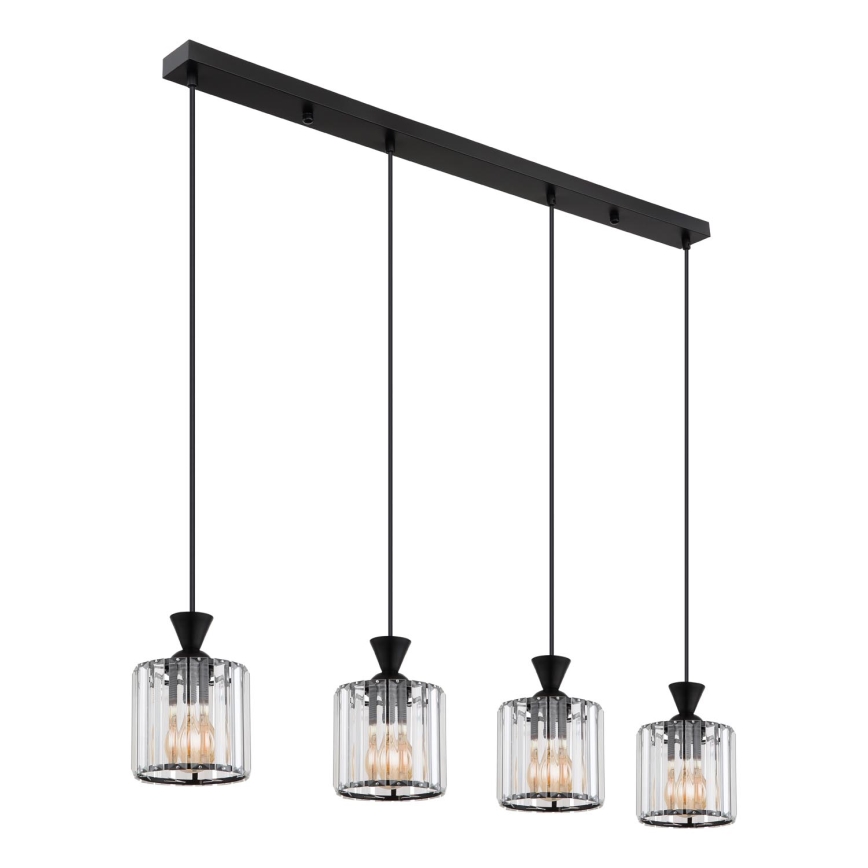 Globo - Lámpara colgante 4xE27/60W/230V negro