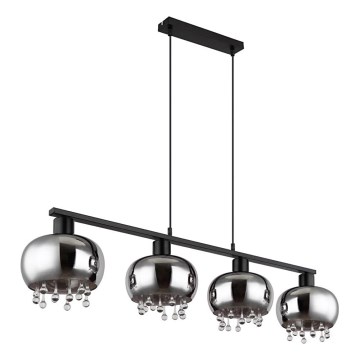 Globo - Lámpara colgante 4xE27/9W/230V negro