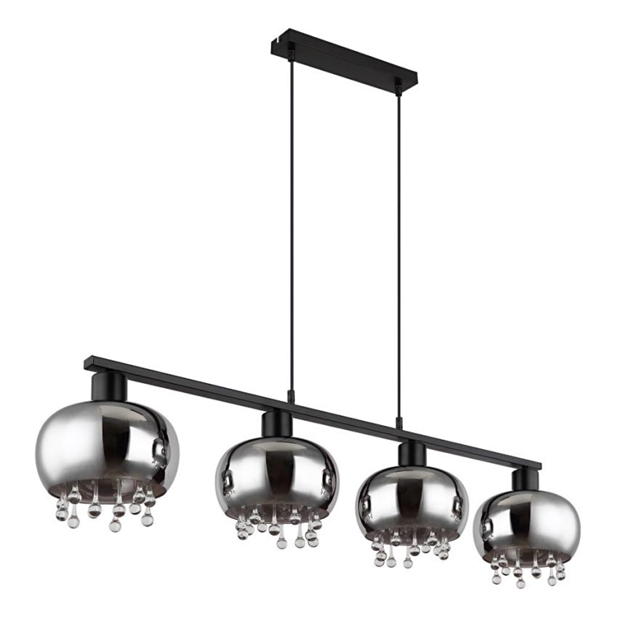 Globo - Lámpara colgante 4xE27/9W/230V negro