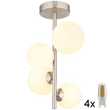 Globo - Lámpara colgante LED 4xG9/3W/230V cromo mate
