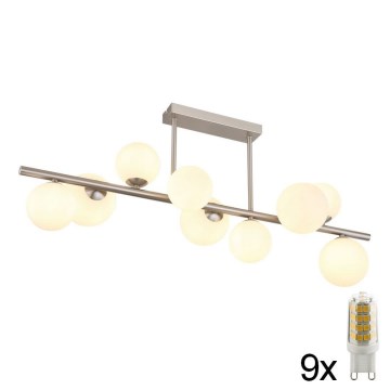 Globo - Lámpara colgante LED 9xG9/3W/230V cromo mate