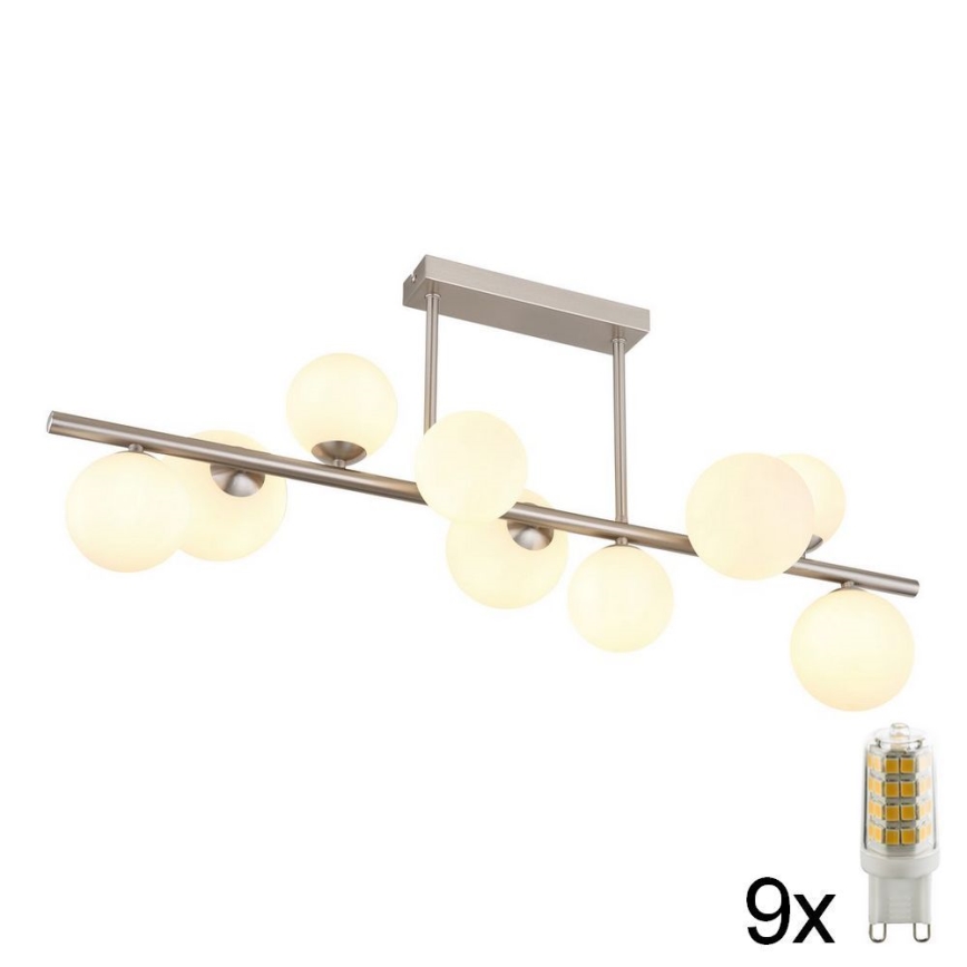 Globo - Lámpara colgante LED 9xG9/3W/230V cromo mate