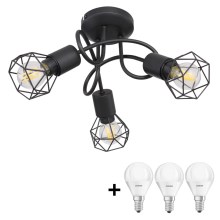Globo - Lámpara de araña LED XARA 3xE14/5W/230V negro