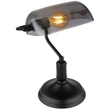 Globo - Lámpara de mesa 1xE27/60W/230V negro