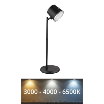 Globo - Lámpara de mesa regulable LED táctil 4en1 LED/6W/3,7V 3000K/4000K/6500K 1500 mAh USB negro