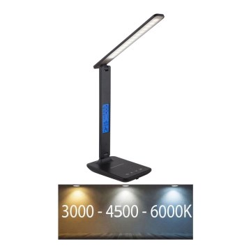 Globo - Lámpara de mesa regulable LED táctil con mostrar LED/5W/230V 3000/4500/6000K negro