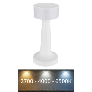 Globo - Lámpara de mesa regulable LED táctil LED/1W/3,7V 2700K/4000K/6500K 800 mAh USB blanco