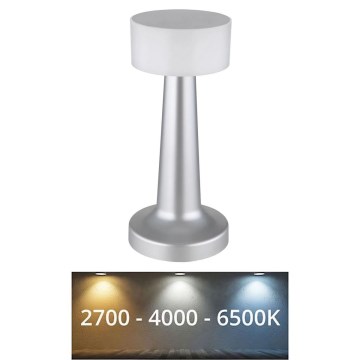 Globo - Lámpara de mesa regulable LED táctil LED/1W/3,7V 2700K/4000K/6500K 800 mAh USB cromo mate