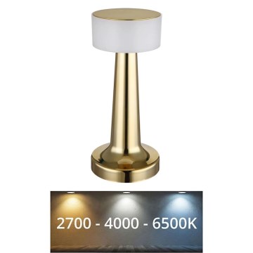 Globo - Lámpara de mesa regulable LED táctil LED/1W/3,7V 2700K/4000K/6500K 800 mAh USB dorado