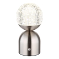 Globo - Lámpara de mesa regulable LED táctil LED/2,5W/3,7V 2700/4000/6500K 1800 mAh USB cromo mate