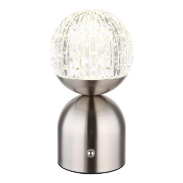 Globo - Lámpara de mesa regulable LED táctil LED/2,5W/3,7V 2700/4000/6500K 1800 mAh USB cromo mate