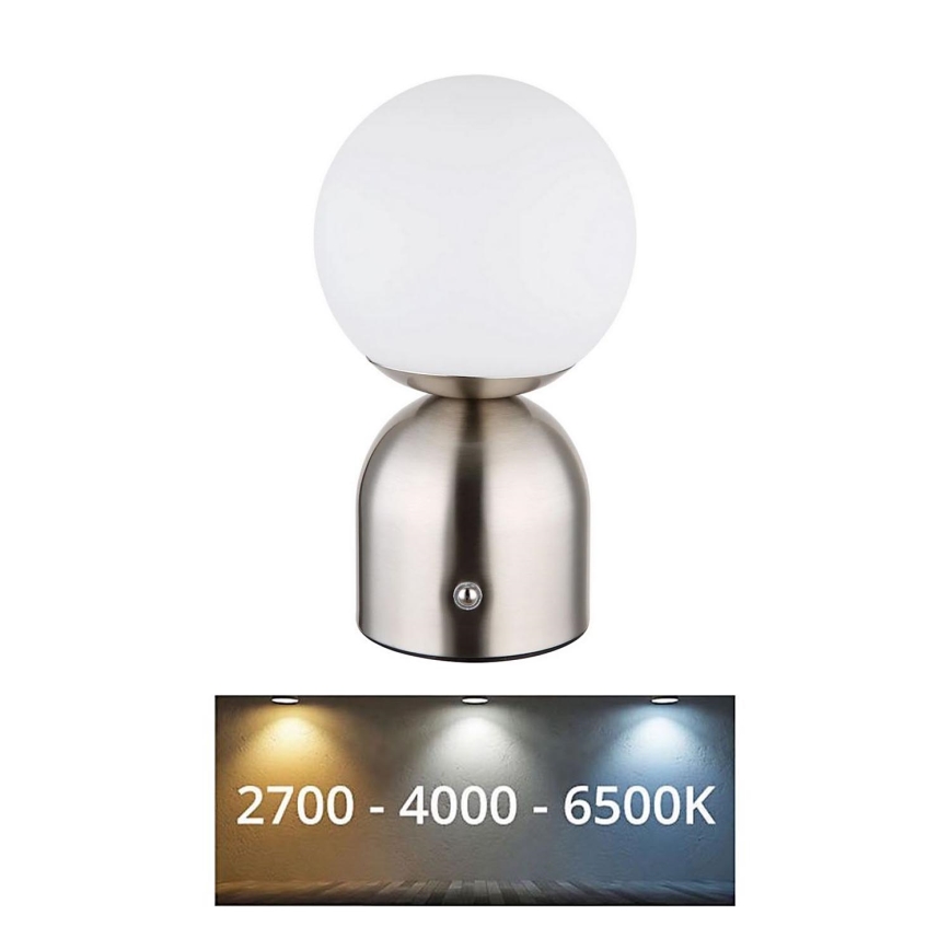 Globo - Lámpara de mesa regulable LED táctil LED/2,5W/3,7V 2700K/4000K/6500K 1800 mAh USB cromo mate