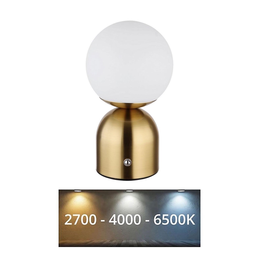 Globo - Lámpara de mesa regulable LED táctil LED/2,5W/3,7V 2700K/4000K/6500K 1800 mAh USB latón