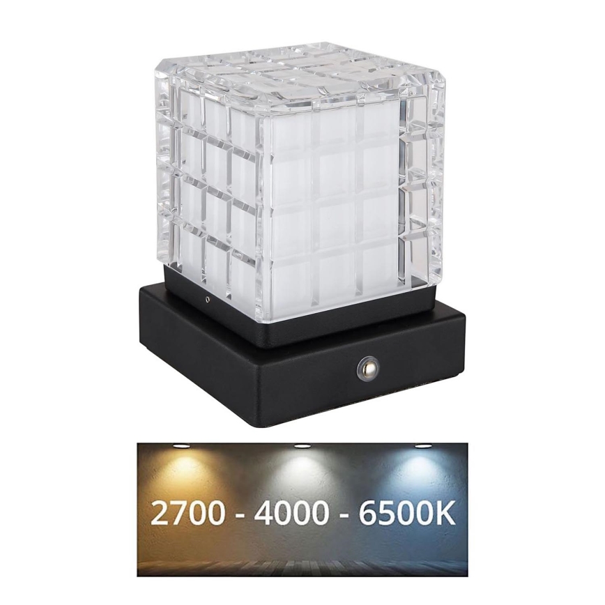 Globo - Lámpara de mesa regulable LED táctil LED/2,5W/3,7V 2700K/4000K/6500K 1800 mAh USB negro