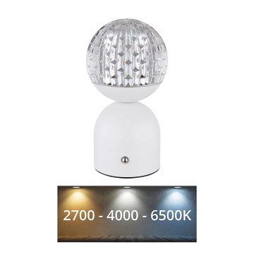 Globo - Lámpara de mesa regulable LED táctil LED/2W/5V 2700/4000/65000K 1800 mAh blanco