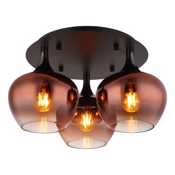 Globo - Lámpara de techo 3xE27/40W/230V diá. 45 cm cobre