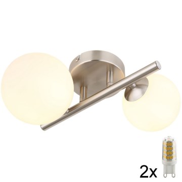 Globo - Lámpara de techo LED 2xG9/3W/230V cromo mate