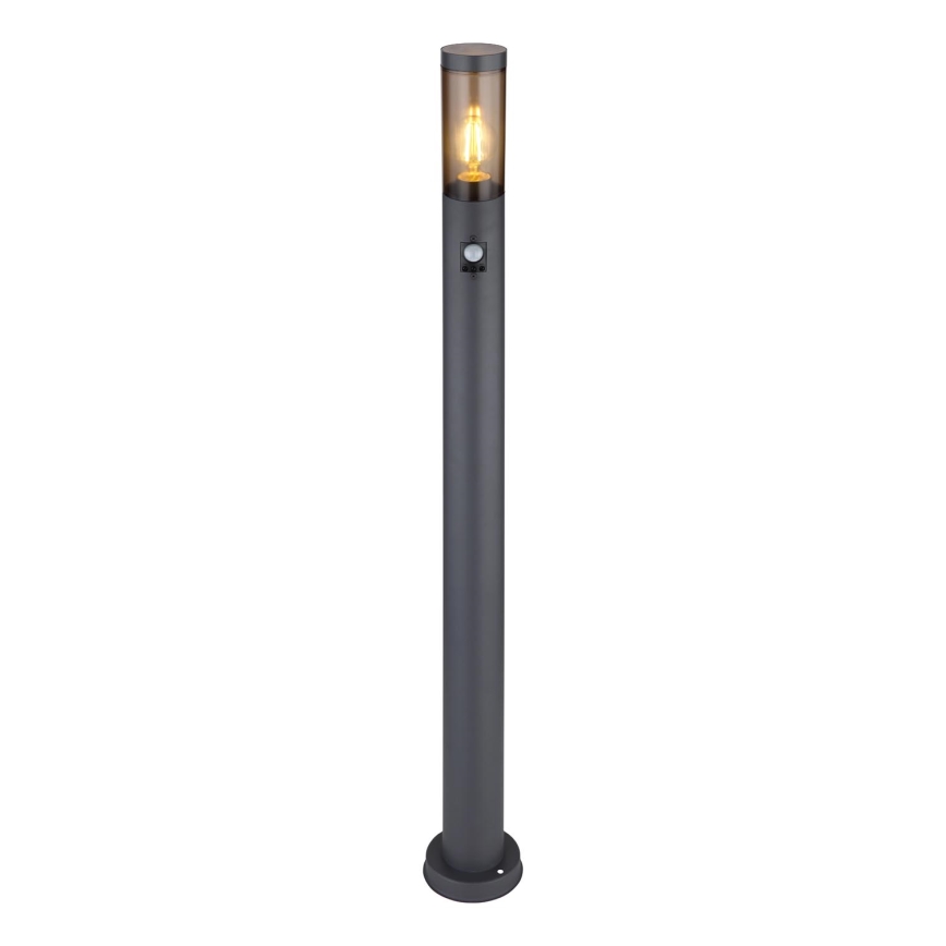 Globo - Lámpara exterior con sensor 1xE27/15W/230V IP44 110 cm negro