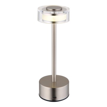 Globo - Lámpara LED de mesa táctil recargable y regulable LED/2,5W/3,7V 2700/4000/6500K 1800mAh cromo mate