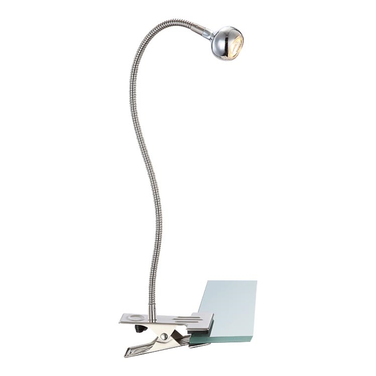 Globo - Lámpara LED flexible pequeña con clip LED/3W/230V cromo mate