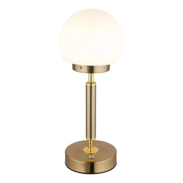 Globo - LED Lámpara de mesa táctil recargable y regulable LED/2,5W/5V 1800mAh 2700/4000/6500K latón