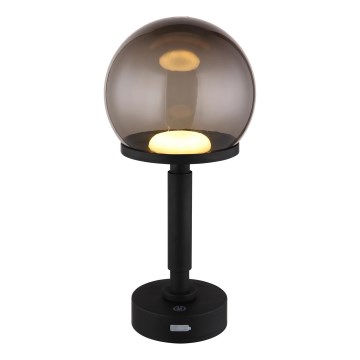 Globo - LED Lámpara de mesa táctil recargable y regulable LED/2,5W/5V 1800mAh 2700/4000/6500K negro
