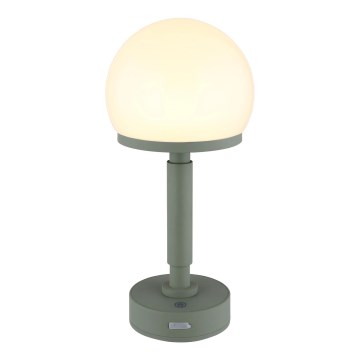 Globo - LED Lámpara de mesa táctil recargable y regulable LED/2,5W/5V 1800mAh 2800K verde