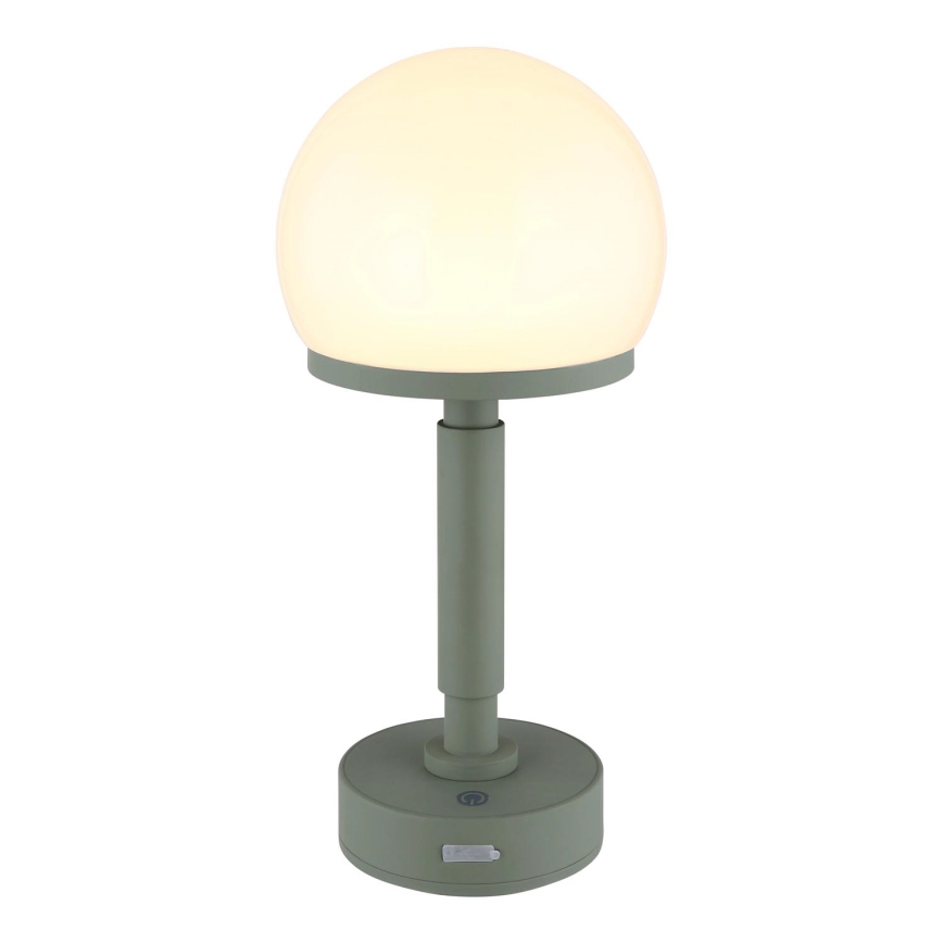 Globo - LED Lámpara de mesa táctil recargable y regulable LED/2,5W/5V 1800mAh 2800K verde