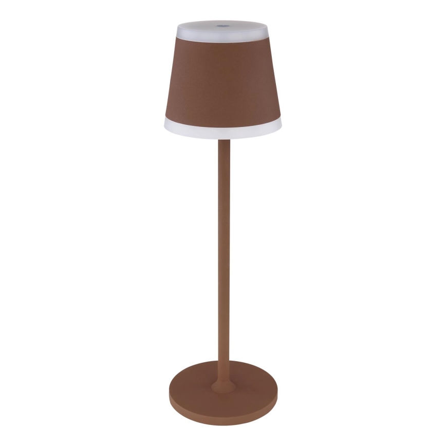 Globo - LED Lámpara de mesa táctil recargable y regulable LED/4,6W/3,7V 3000K 1800mAh marrón IP54