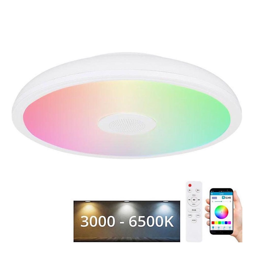 Globo - LED RGBW Lámpara de baño regulable con altavoz LED/18W/230V 3000-6500K IP44 + control remoto