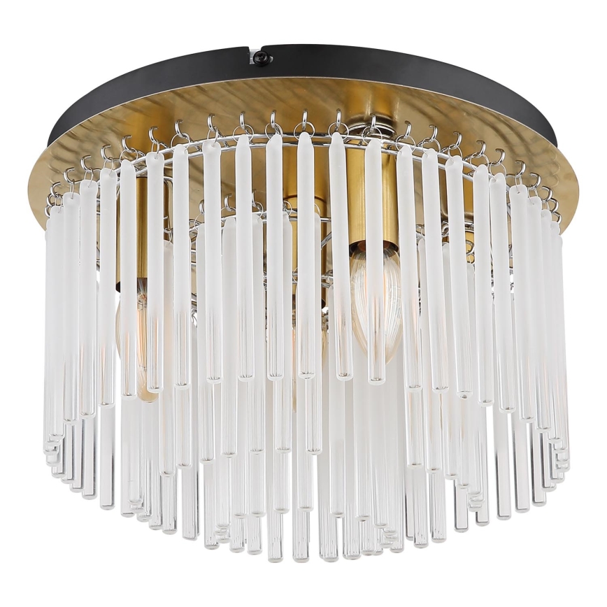 Globo - Plafón 5xE27/60W/230V diá. 32 cm dorado