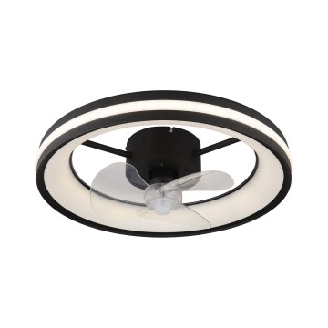 Globo - Plafón LED regulable con ventilador LED/30W/230V 2700-6500K negro + control remoto