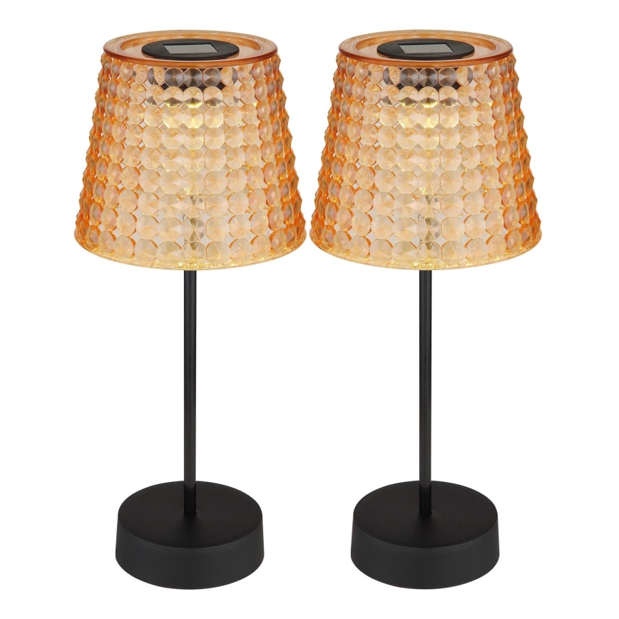 Globo - SET 2x Lámpara solar LED LED/0,06W/3V IP44 40 mAh naranja